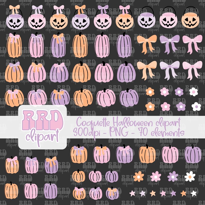 Coquette Halloween Bows Clipart,halloween Bow PNG Clipart,coquette ...