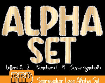 Seersucker Alpha Set | PNG Font | Lace Alpha | Sublimation Design | Digital Download | Halloween Alpha PNG | Seersucker Boo PNG |Pumpkin png