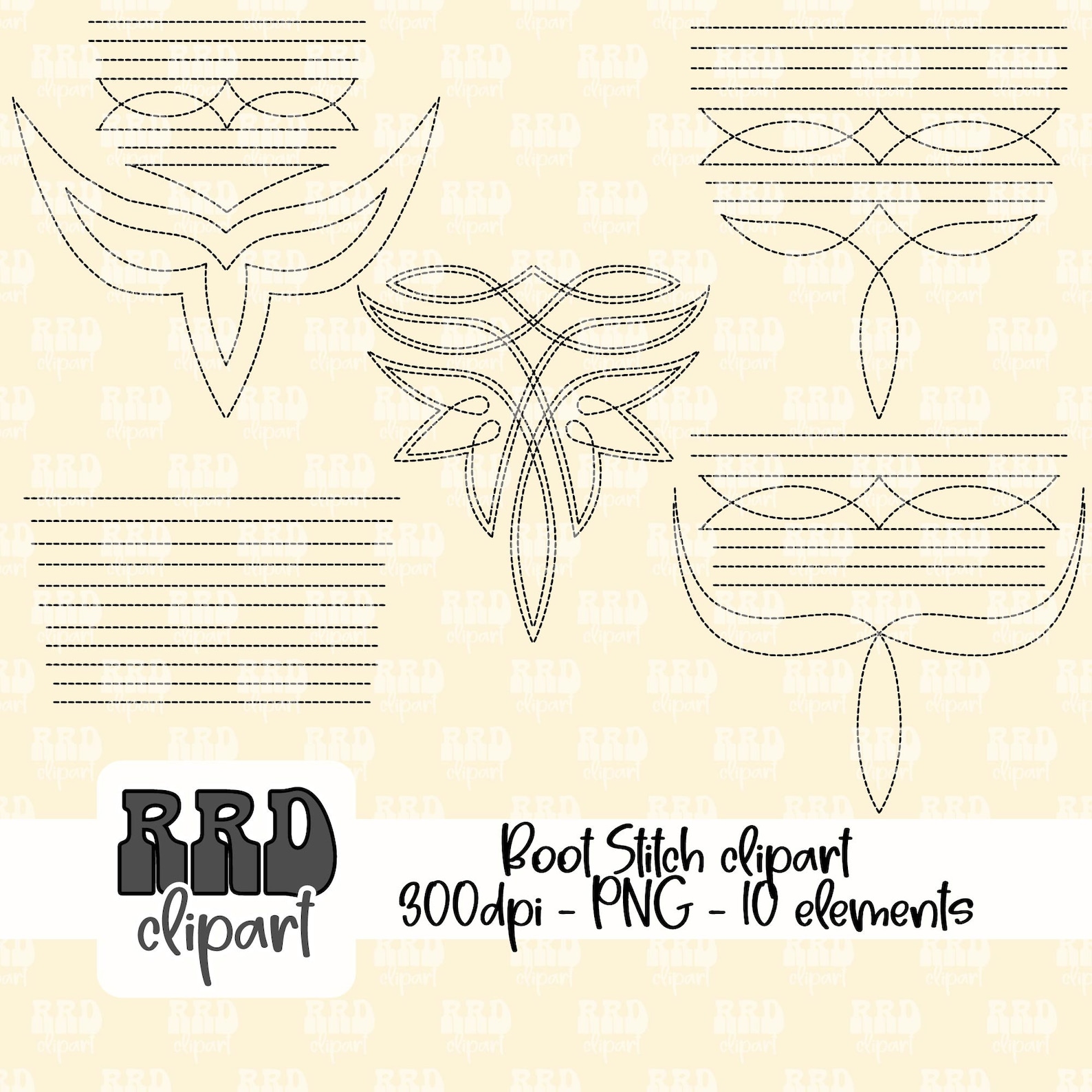 Boot Stitich Pattern Boot Stitch Clipart, Western Cowboy Boot Stitch Pattern PNG, Commercial ...