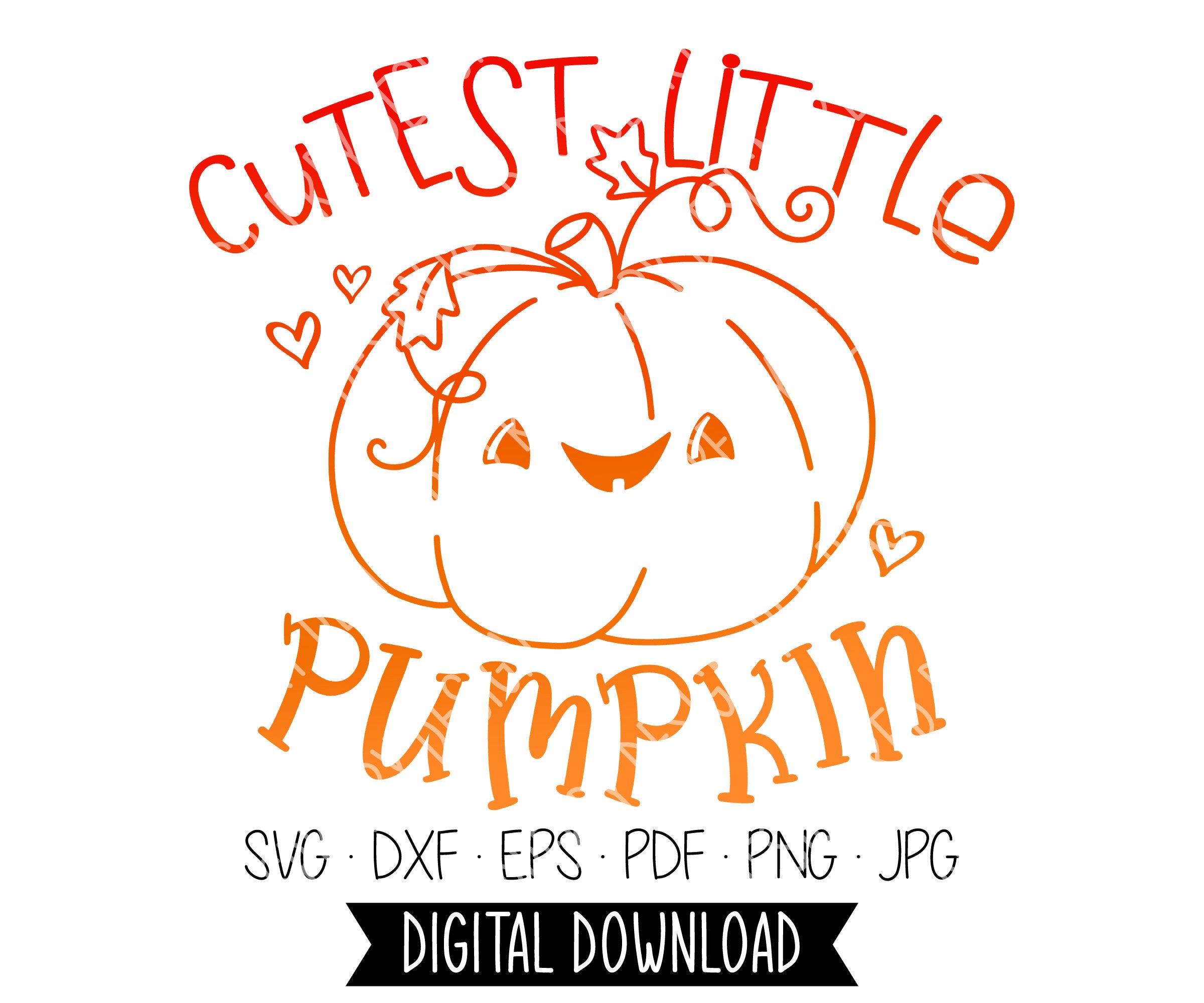 Cutest Little Pumpkin SVG Cute Halloween SVG Cut File Etsy