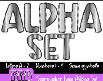 Seersucker Alpha Set | PNG Font | Lace Alpha | Sublimation Design | Digital Download | Halloween Alpha PNG | Seersucker Boo PNG |Pumpkin png