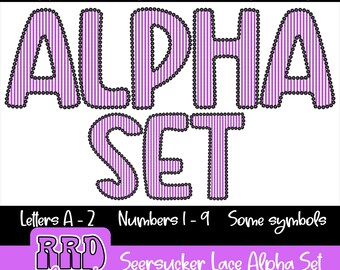 Seersucker Alpha Set | PNG Font | Lace Alpha | Sublimation Design | Digital Download | Halloween Alpha PNG | Seersucker Boo PNG |Pumpkin png