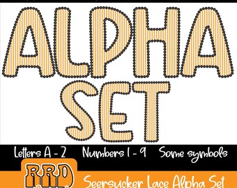 Seersucker Alpha Set | PNG Font | Lace Alpha | Sublimation Design | Digital Download | Halloween Alpha PNG | Seersucker Boo PNG |Pumpkin png