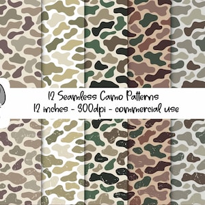 Naadloze camouflagepatronen, camouflagepatroon, eendcamouflageontwerp, jachtcamografisch, digitale download voor de jacht, old school eendcamouflage