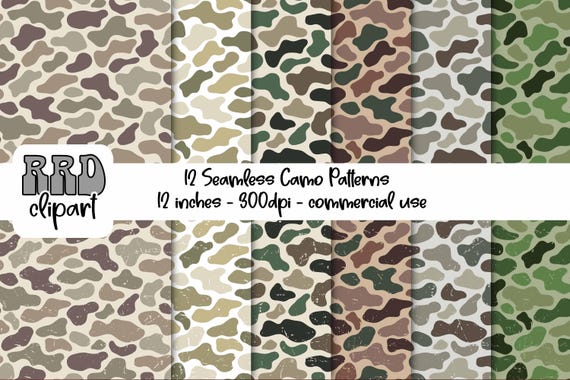 Camo Seamless Patterns, Camouflage Pattern, Duck Camo Design, Hunting Camo Graphic, Digital Download for Hunting, Old School Duck Camo