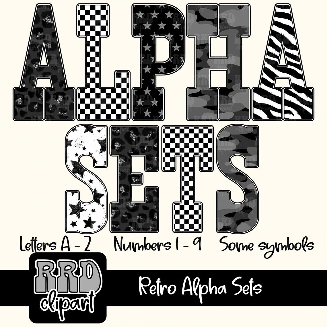 Retro Checker Alpha Set, Camo Alpha Set, Preppy Leopard Alphabet PNG ...