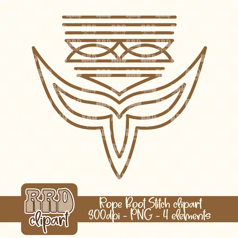 May include: A brown line drawing of a rope stitch design. The design is made up of a series of overlapping loops and lines. The design is symmetrical and has a geometric feel.