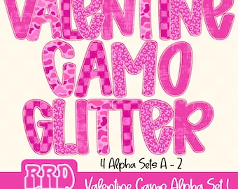 Camo Alpha Set, Preppy Valentine Font, Duck Camo Font PNG, Preppy Leopard Alphabet PNG clipart, Hunting Grunge Alphabet,Glitter Camo Alpha