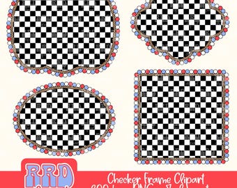 Patriotic Frame Clipart, Turquoise Frame PNG, Commercial Use Clipart, Rope Frame PNG, Trendy Western Cowgirl Clipart, Hand Drawn Clipart PNG