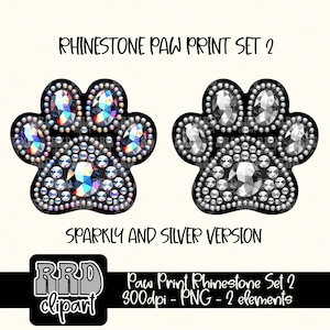 Faux Rhinestone Paw Print Clipart, Faux Rhinestone Dog Paw PNG, Faux Rhinestone Animal Paw PNG, Faux Rhinestone Alpha PNG, Rhinestone Mascot