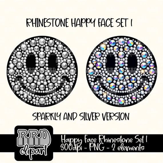 Faux Rhinestone Happy Face Clipart, Faux Rhinestone Smile Face PNG, Faux Rhinestone PNG, Faux Rhinestone Alpha PNG, Rhinestone Mascot png