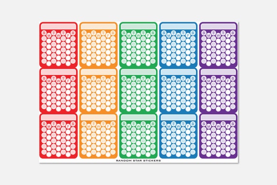 Rainbow Monthly Habit Tracker - Printable Rainbow Stickers For The