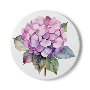 Hydrangea Coaster Set, Floral Ceramic Pink Flower Drink Coasters, Home Decor, Gift for Garden Lovers, Table Protection Accessories