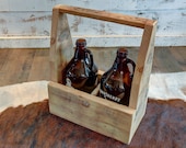 Barnwood Growler Carrier — 100 Year Old Barnwood — Beer Caddy — Growler Holder — Gift — Groomsman — Father's Day —Bestseller