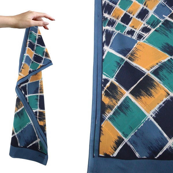 Vintage 1960s Scarf | 60s Karina Geometric Prints Oblong Mid Century Scarf