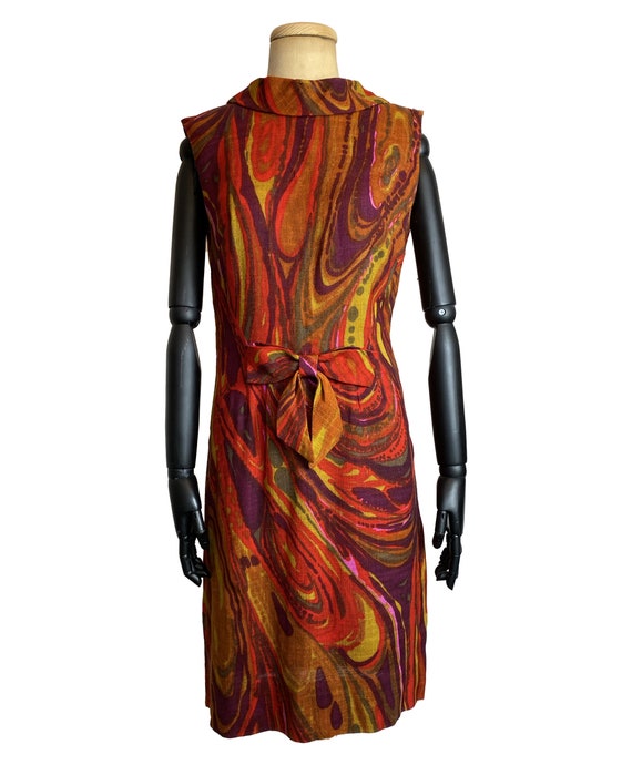 Vintage 1960s Dress | 60s Red Sleeveless Sheath S… - image 2