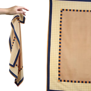 Vintage 1960s Scarf | 60s Vera Check Prints 27&quot; Square Mid Century Scarf