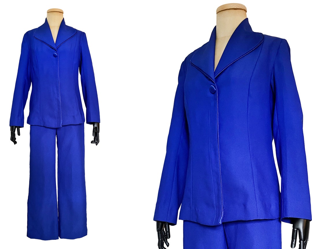 vintage-1990s-suit-90s-electric-blue-pants-suit-set-by-etsy