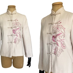 Vintage 1990s Blazer | 90s RenRi Brand Cheongsam Style Embroidered Blazer (L)