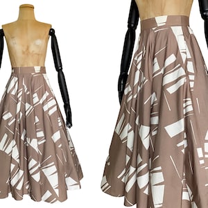Vintage 1970s does 1950s Skirt | 70s Circle Skirt in Cotton by Mr. Jax (S)