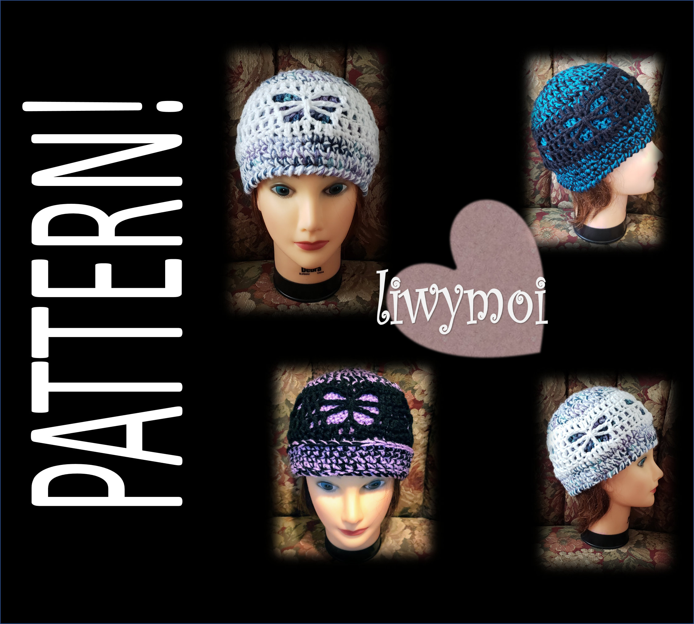 21 Stained Glass Crochet Patterns for Colorful Blankets, Squares, and More 17 Crochet Pattern: Stained Glass Butterfly Beanie by Liwymoi
