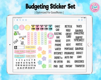 Set de pegatinas para presupuestos / GoodNotes / Planificador digital / Planificador para iPad / Planificador en PDF / Pegatinas digitales / Presupuesto / Finanzas