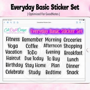 Everyday Basic Sticker Set | GoodNotes | Digital Planner | iPad Planner | PDF Planner | Digital Stickers | Budget | Finance
