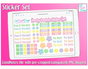 Pretty Pastels Sticker Set v.3 Pre-Recortado / GoodNotes / Planificador Digital / Planificador de iPad / Planificador PDF / Pegatinas Digitales