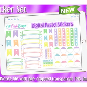 Digital Pastel Sticker Set v.2 | GoodNotes | Digital Planner | iPad Planner | PDF Planner | Digital Stickers