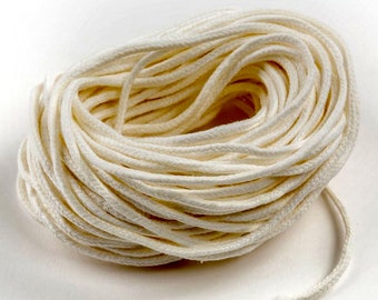 Square Braided Candle Wick 100% Organic Cotton / #3 / 1 to 10 yards