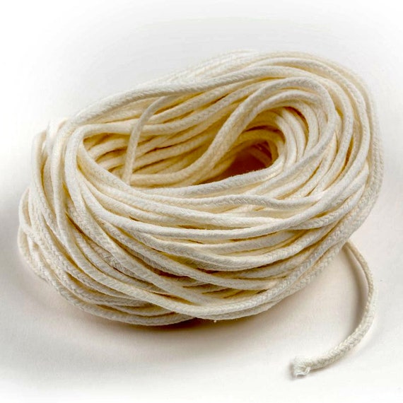 Square Braided Candle Wick 100% Organic Cotton / 2 / 1 to 10 Yards 