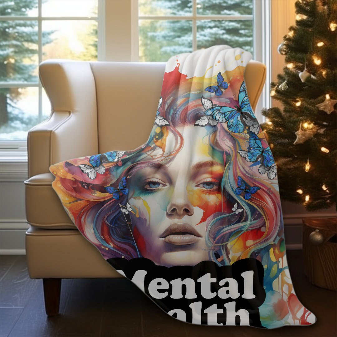 Mentalhealth Gift Sherpa Fleece Blanket Mental Health Matters Etsy