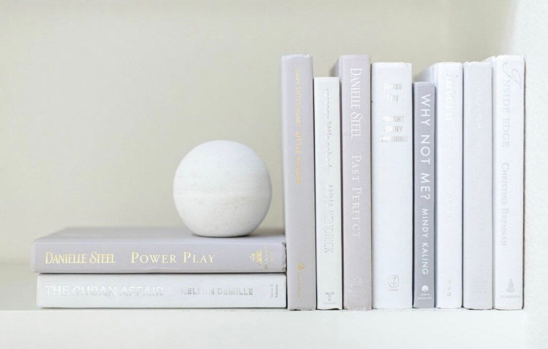 Bundle of Light Grey and White Decorative Books Books for Etsy