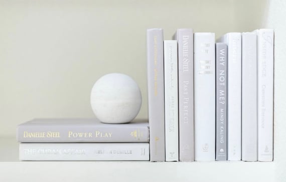 Bundle of Light Grey and White Decorative Books Books for 