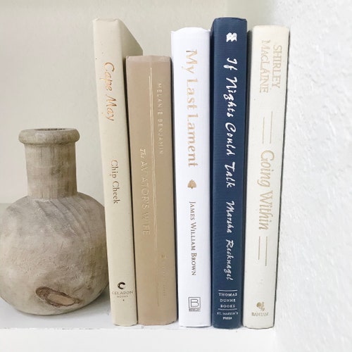 Bundle of Navy/tan/white Decorative Books Books for Staging Etsy