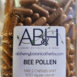 Bee Pollen Capsules 500mg 100 Size O Capsules