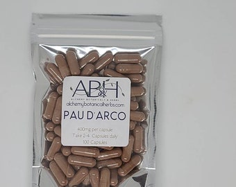 Pau D'Arco Capsules: 400mg, 100 Count