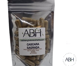 Organic Natural Cascara Sagrada Bark Powder Capsules