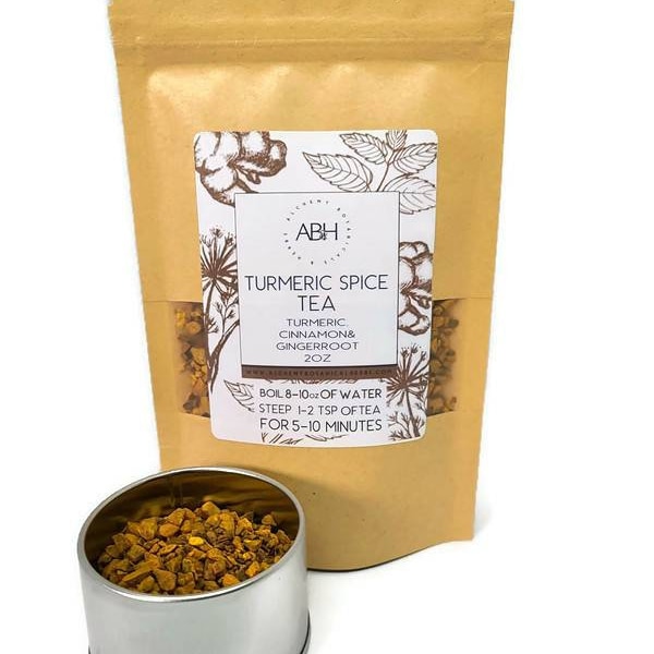 Organic Turmeric Spice Tea 2 oz Loose Herbal Tea  Curcumin