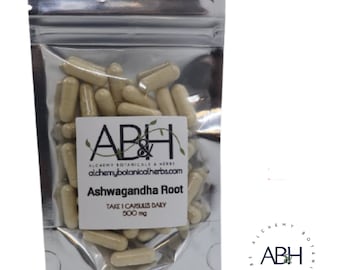 Organic Ashwagandha Root Powder Capsules Supplements, No fillers  Capsules