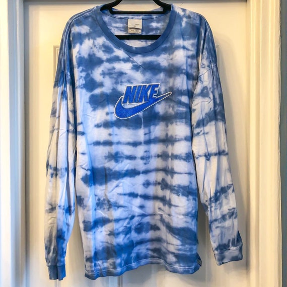 blue tie dye nike shirt