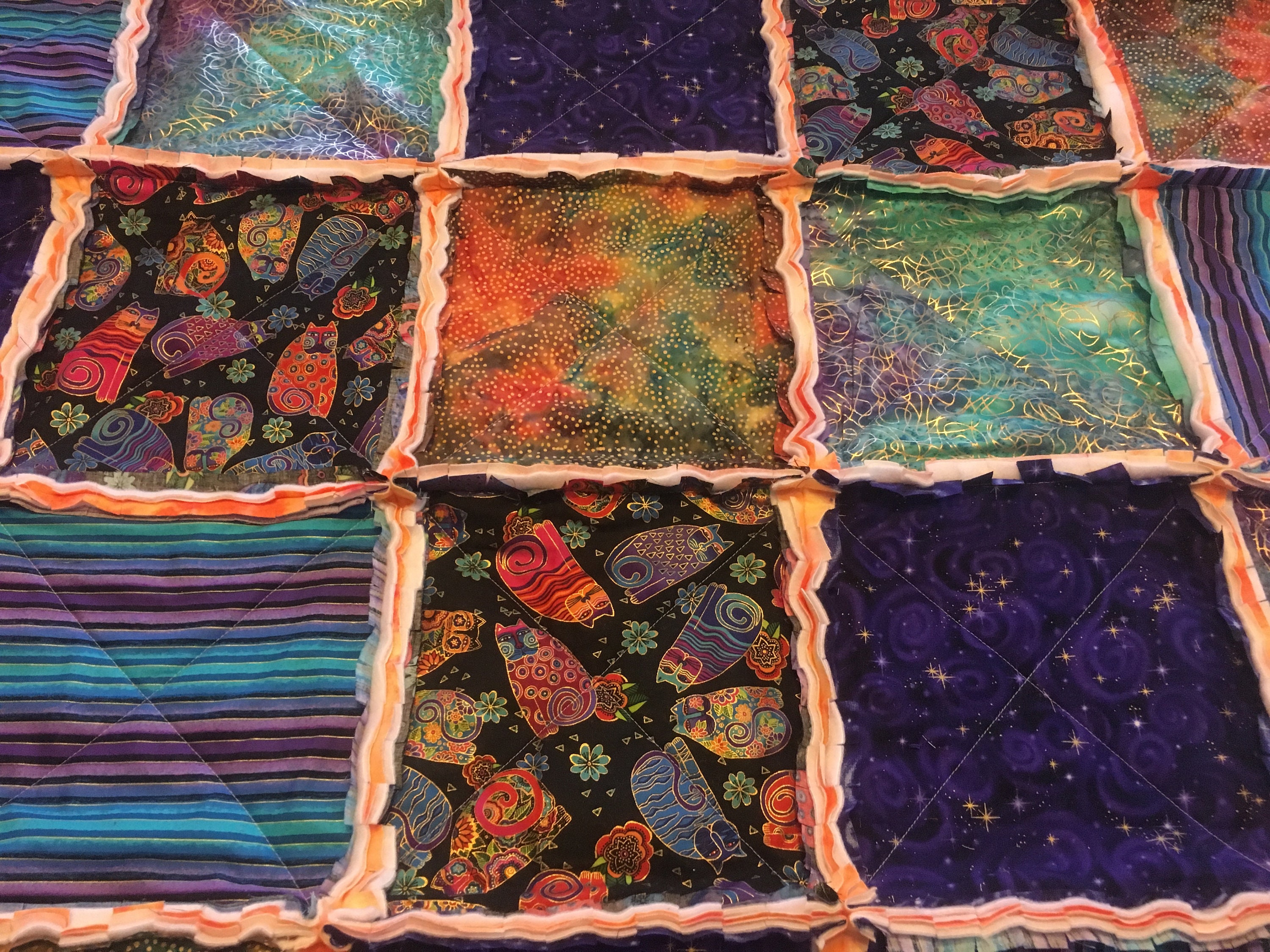 Laurel Burch Cat Rag Quilt Etsy