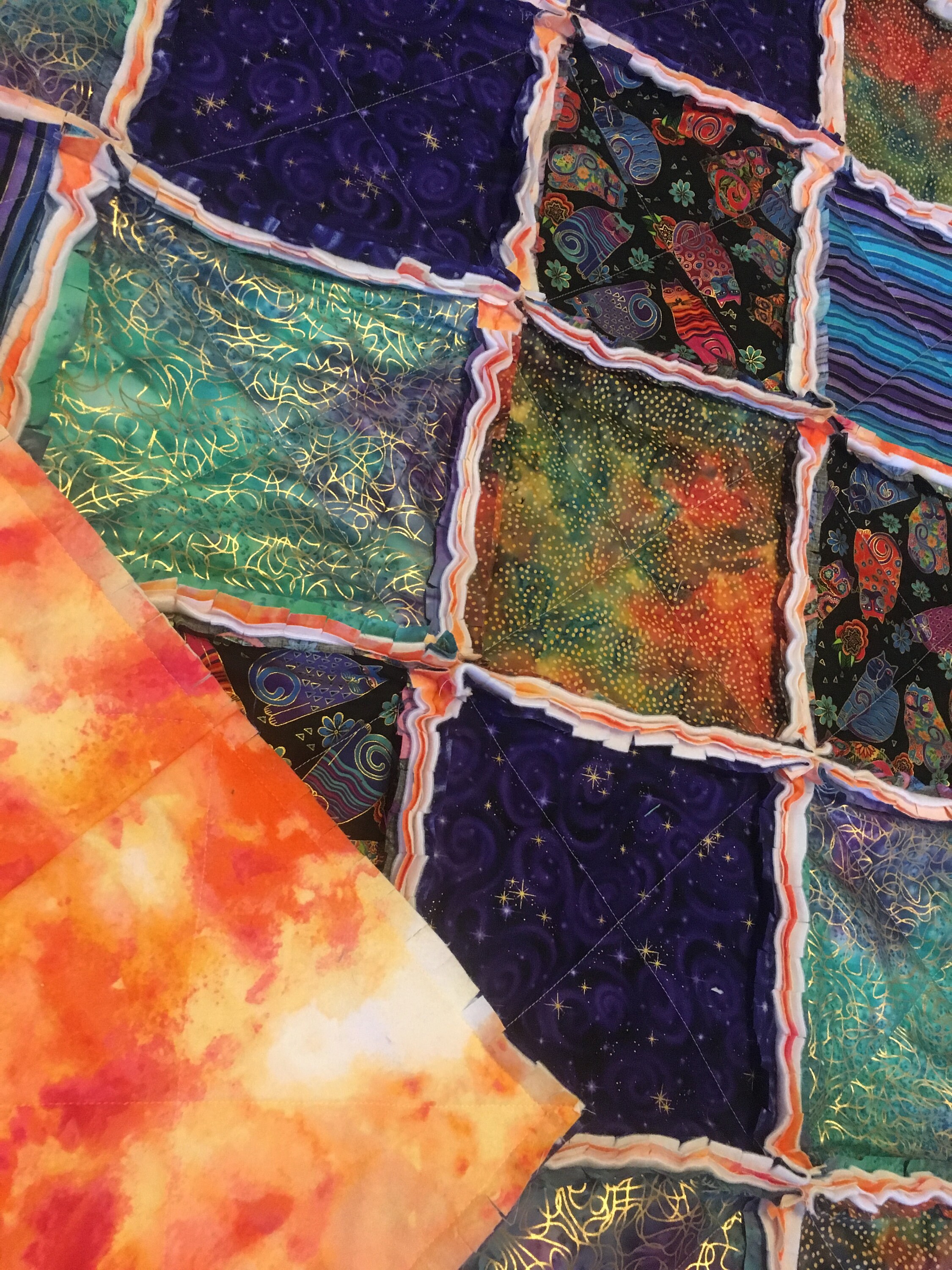 Laurel Burch Cat Rag Quilt Etsy