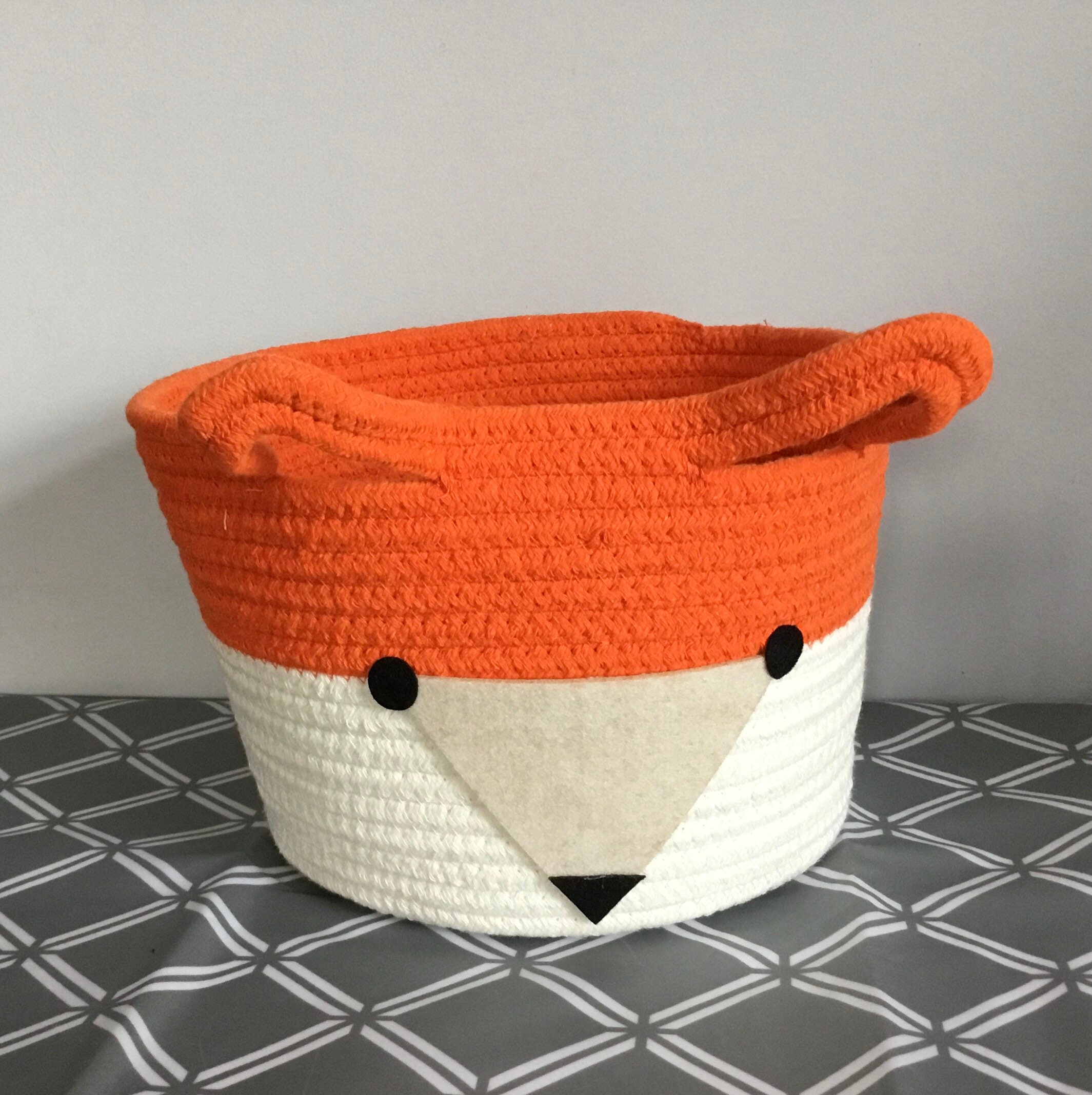 Cotton Rope Fox Storage Basket Orange Storage Basket Toy Etsy