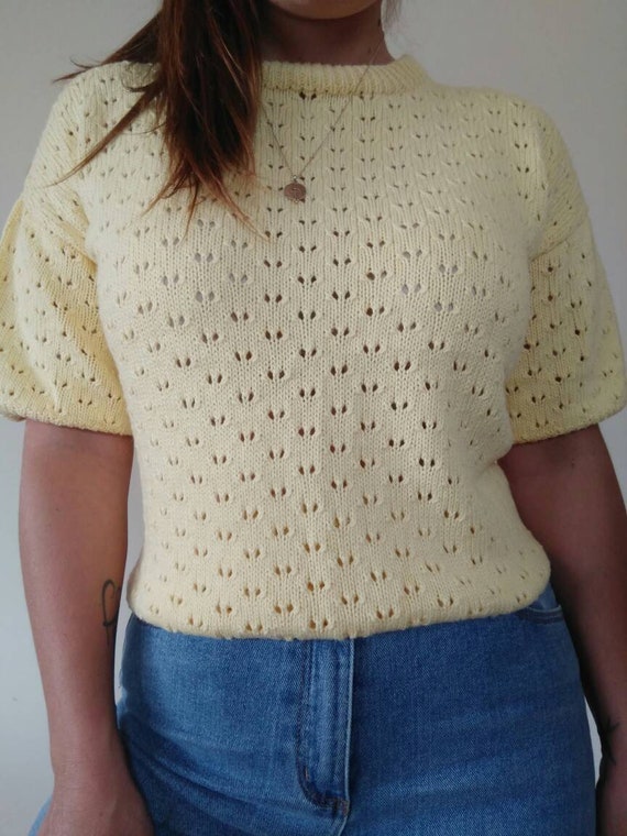 Crochet Pastel Yellow Top