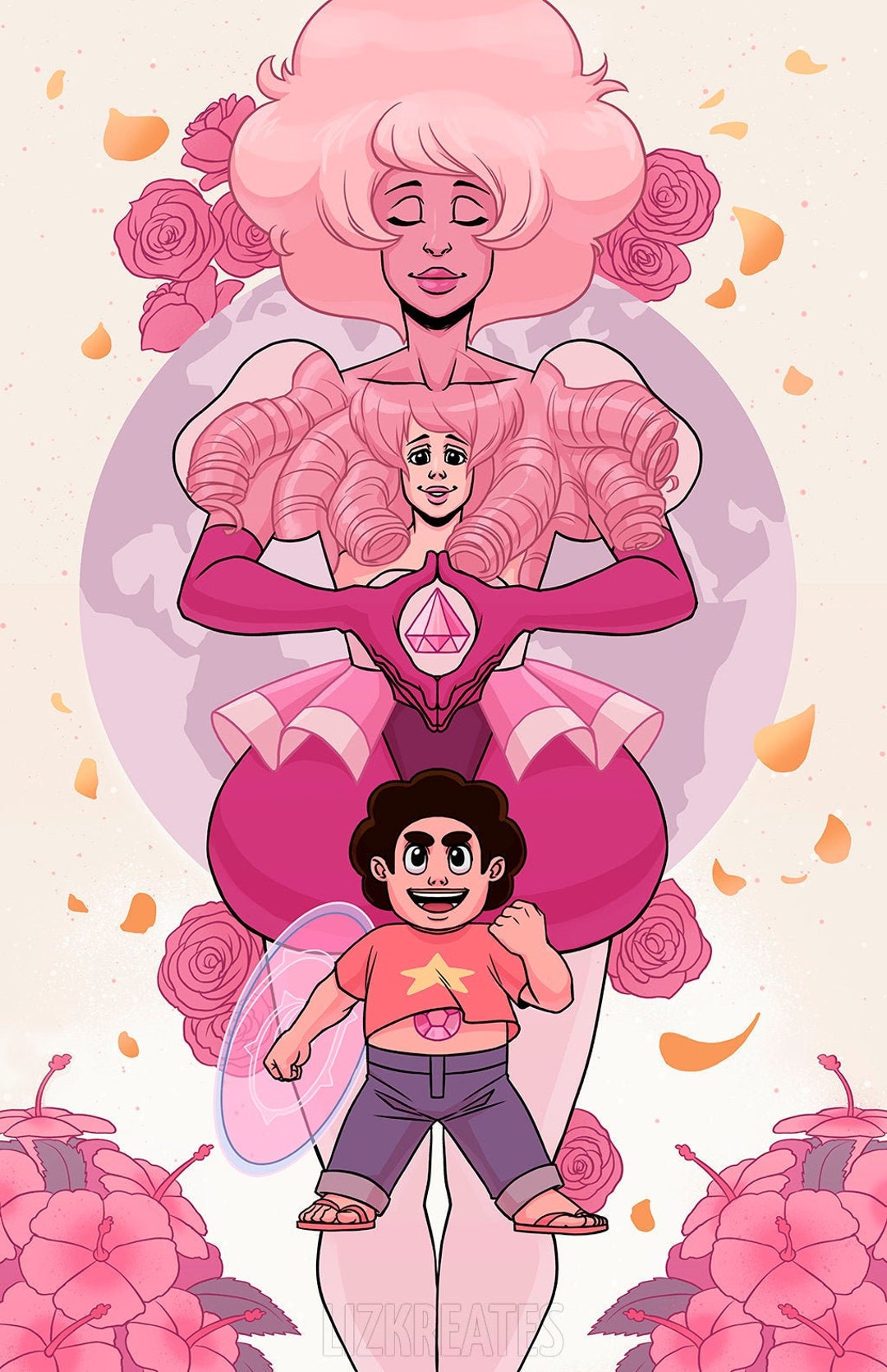 Steven Universe, Rose Quartz, Pink Diamond Foil Print / Poster 11x17 Etsy