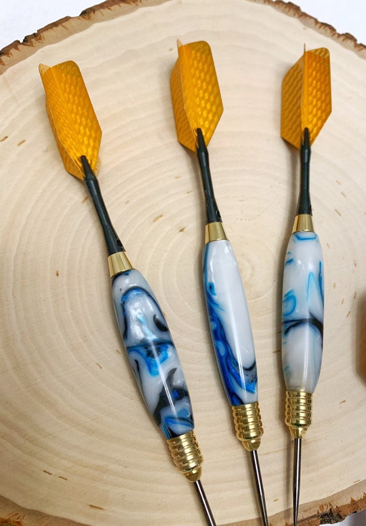 Dart sets stainless steel gold flights Inlace acrylester Etsy