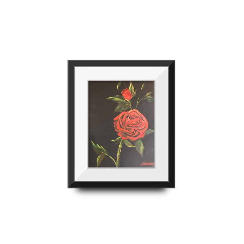 The Secret of Rose. Original Oil Painting of Red Rose - Etsy