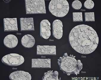 Woodenhorn Bases, by Cast n Play // 3D Print on Demand / D&D / Pathfinder / RPG