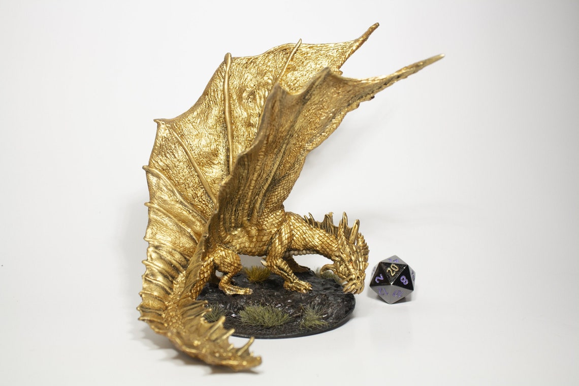 Young Gold Dragon Custom Painted D&D Mini | Etsy